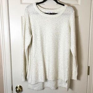 Calvin Klein Ivory Sequin High Low Sweater - 1X